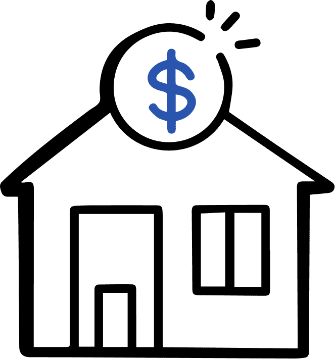 Casa con moneda dolar encima